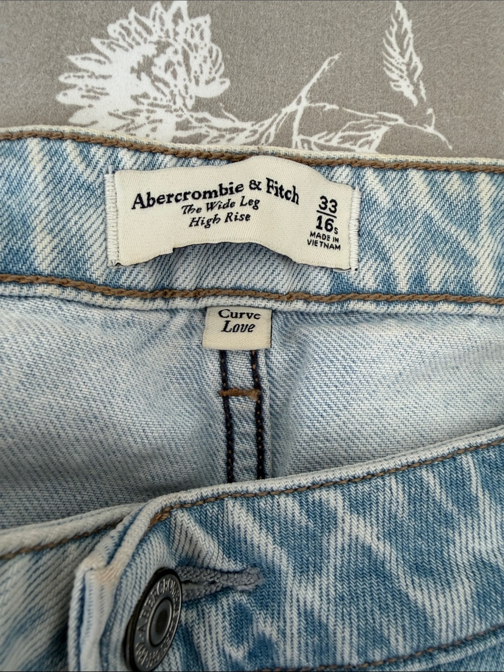 Abercrombie & Fitch Light Blue Wide-Leg Jeans - Picture 2 of 4